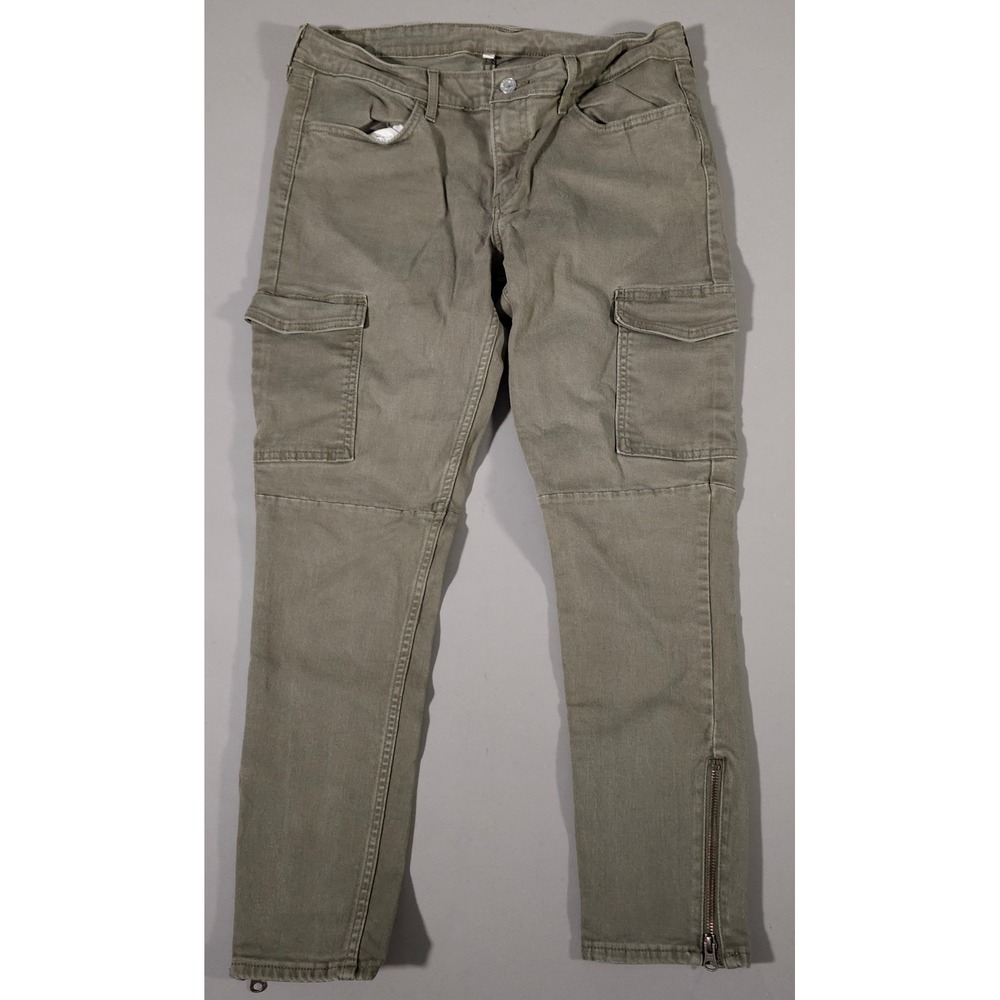 Levi's Cargo Pants Womens 31 Olive Green Skinny Ankle Zip 52377-0000